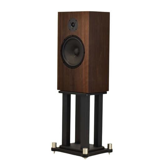 omega dynaten J25 in fumed white oak on stands