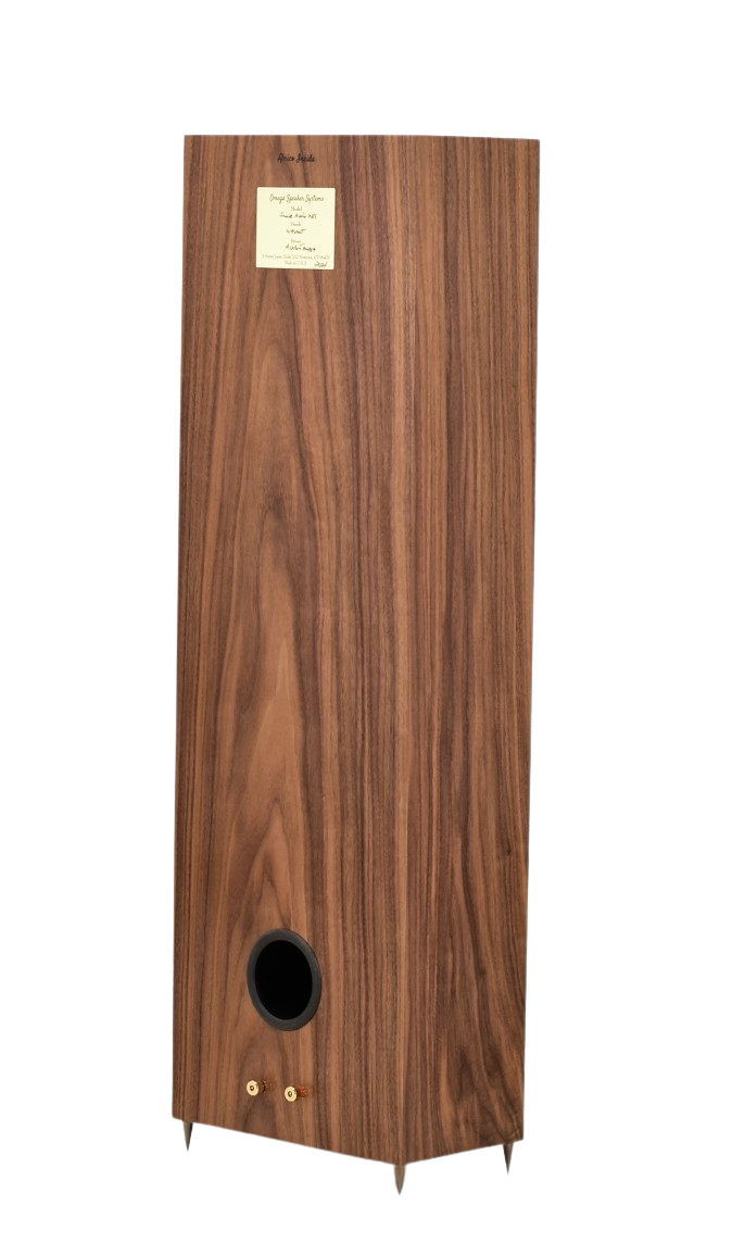 omega speakers junior alnico xrs rear view finished in walnut wood