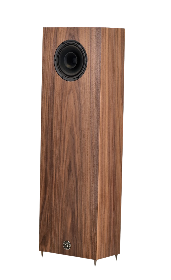 omega speakers junior alnico xrs facing to the left no grill finished in walnut wood