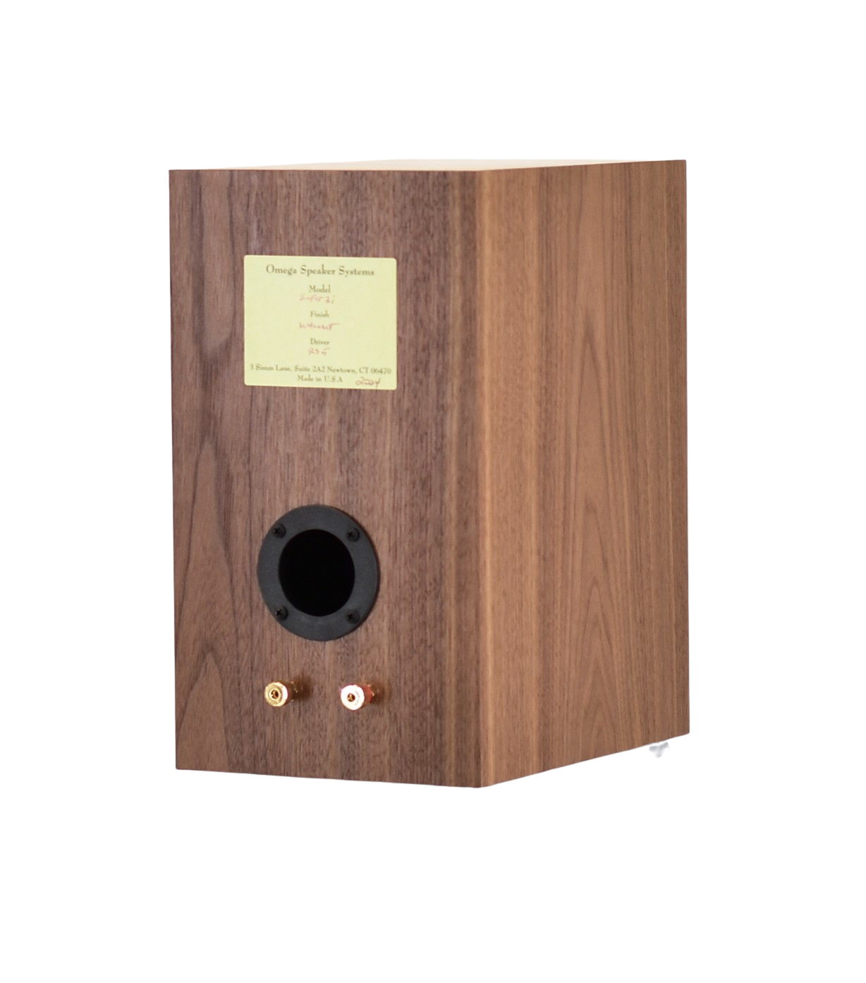 omega speakers super 3i rear facing left finished in walnut wood