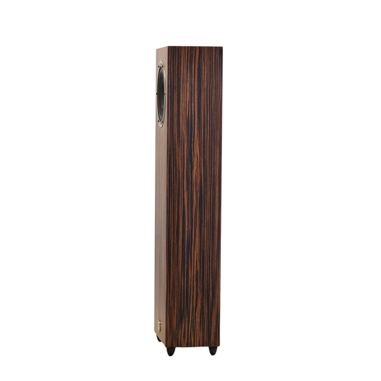 omega speakers junior 8 xrs finished in macassar ebony showing driver