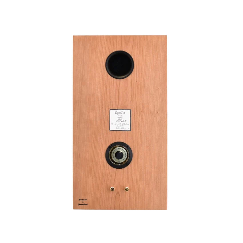 Back view of Omega Speakers Systems DynaTen J25 in cherry