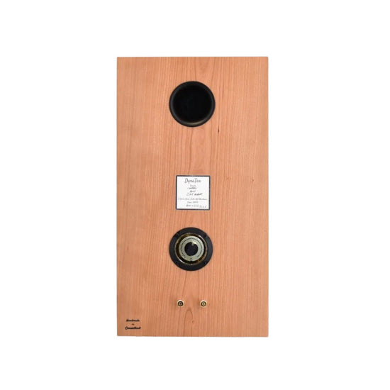 Back view of Omega Speakers Systems DynaTen J25 in cherry
