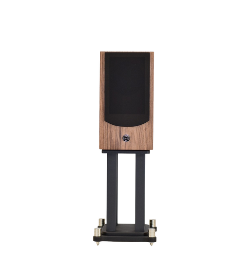 omega speaker super alnico monitor with black grill shown on stand facing front